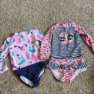 Girls Rashguard Swim Suits - Size 3T